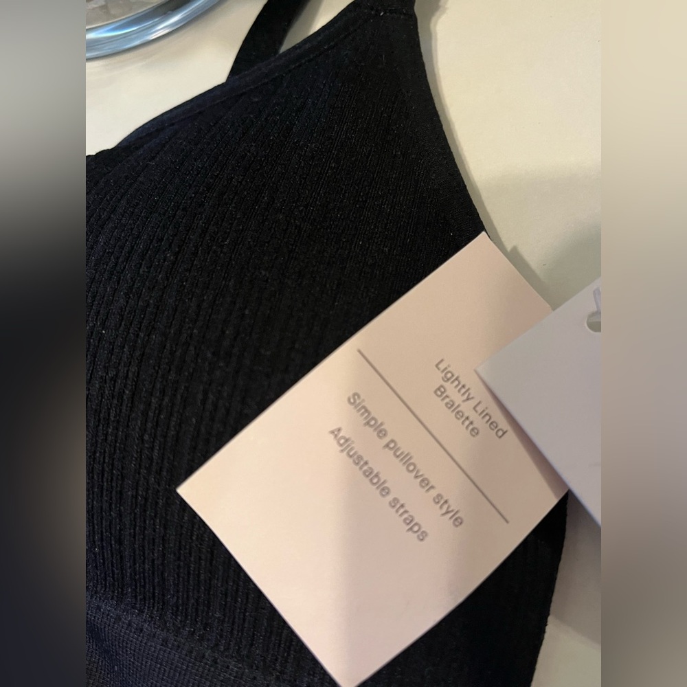 Auden Black Ribbed Bralette lightly line - Picture 2 of 7